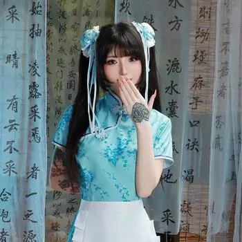 Сексуальное женское белье Мягкое платье горничной для девочек Женское японское винтажное платье Чистое желание Соблазнение Косплей Cheongsam One Size