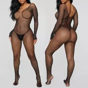 Сексуальное женское белье, пижамы, ажурные чулки, ночная рубашка с бриллиантами, комбинезон Free Size