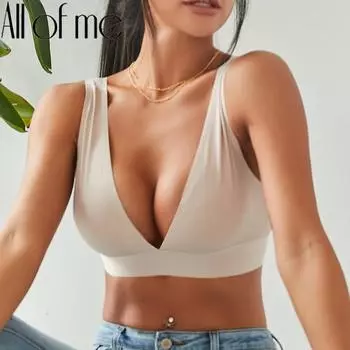 Сексуальное женское белье с глубоким V-образным вырезом, женское нижнее белье, бесшовные бюстгальтеры, бюстгальтеры с открытой спиной, нижнее белье, бюстгальтеры, женские топы, сексуальные бюстгальтеры S чёрный