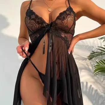 Сексуальное женское белье с открытой промежностью, кружевное ночное белье, горячие эротические костюмы, свадебные сексуальные ночные рубашки, женские сорочки, прозрачное сексуальное платье M