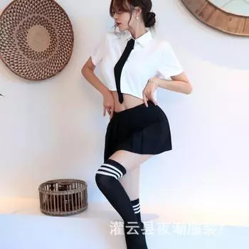 Сексуальное женское белье, сексуальная чистая униформа JK, студенческая одежда, плиссированная юбка, горячая униформа, соблазнение 1341 average size