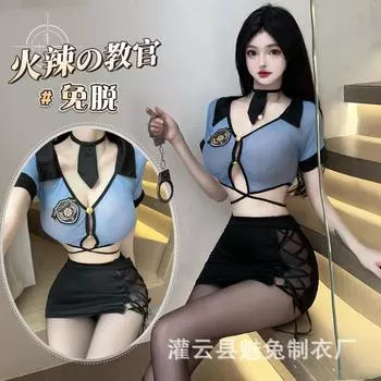 Сексуальное женское белье Сексуальная униформа полицейской страсти кровать свободный костюм соблазнение профессиональный халат 8500 average size