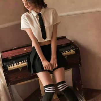 Сексуальное женское белье Сексуальная студенческая форма JK Соблазнение Горячая косплей Чистая похоть Пижама average size