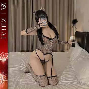 Сексуальное женское белье, сексуальная подтяжка груди, горячая леопардовая униформа, страстная свободная косплей-соблазнение, детки, костюм average size [80-60kg]