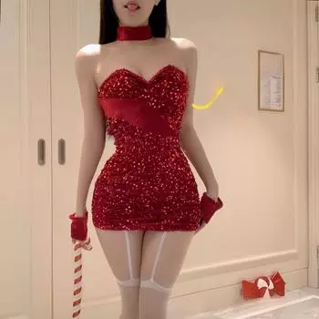 Сексуальное женское белье Сексуальное облегающее платье Ажурная клубная одежда Перспектива Рождество День святого Валентина Женское нижнее белье Платья One Size