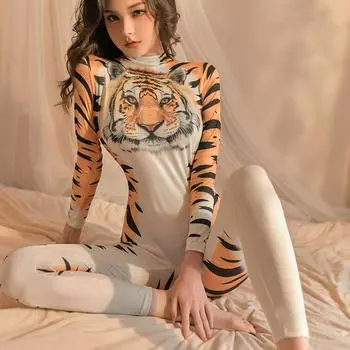 Сексуальное женское белье сексуальное тонкое косплей тигр униформа соблазнение свободный страстный костюм Average size