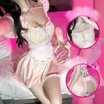 Сексуальное женское белье Сексуальное кружево Грибок кружево Перспектива Подтяжки Кролик Униформа Воздержание Женский One Size