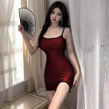 Сексуальное женское белье, сексуальный танец у шеста, подвязка, сетчатая юбка с разрезом, облегающее и тонкое One Size