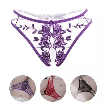 Сексуальное женское белье стринги кружева вырезы нижнее белье сетка прозрачные трусы порно one size