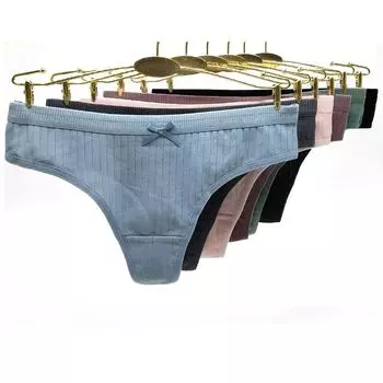 Сексуальное женское белье, женские хлопковые стринги-стринги, трусики-стринги, женское нижнее белье, женские интимные стринги с низкой посадкой, 6 шт. M