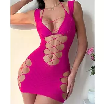 Сексуальное женское цельное облегающее платье, прозрачное обтягивающее нижнее белье, одежда для сна, женская эротическая прозрачная короткая юбка S