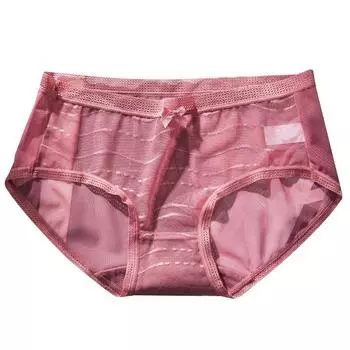 Сексуальное женское кружевное нижнее белье без следов с низкой талией, дышащие трусы M