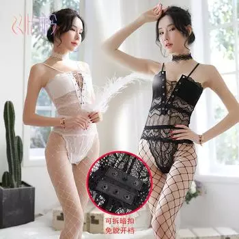 Сексуальное женское нижнее белье кружевной жилет на бретельках открытый комплект сексуальный комбинезон 7702 average size