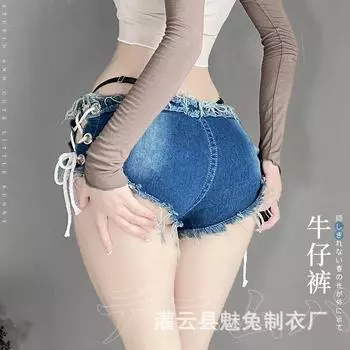 Сексуальное женское нижнее белье, открытая одежда, джинсовые шорты, горячее искушение, кровать, флирт, униформа 8024 S (80-50 kg)