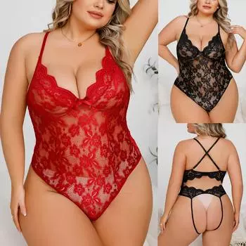 Сексуальное женское нижнее белье с кружевным бантом и искушением Babydoll, нижнее белье, пижамы, боди XXXL