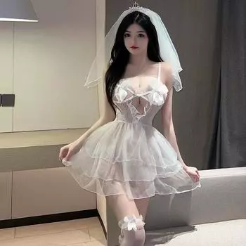 Сексуальное женское нижнее белье сексуальное свадебное платье свадебное платье униформа соблазнение флирт горячий постельный костюм Average size