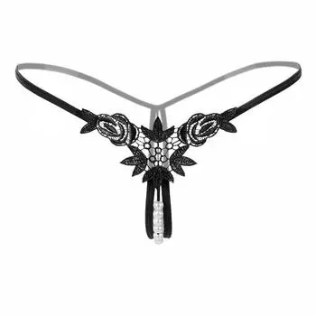 Сексуальное женское нижнее белье, стринги с вышивкой, женские стринги с открытой промежностью и низкой талией, трусики с Т-образной спинкой 64 one size