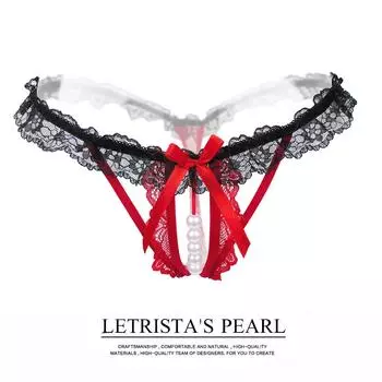 Сексуальное женское нижнее белье, трусики, женское массажное жемчужное белье, стринги, полые стринги с вышивкой, кружевные трусики с Т-образной спинкой One Size