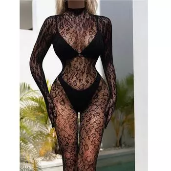 Сексуальное женское нижнее белье Женское нижнее белье Черный боди Леопардовый открытый промежность Тедди боди-чулки Нижнее белье Порно Эротические костюмы S-XXL