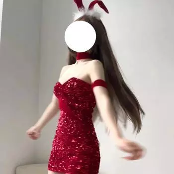 Сексуальное женское сексуальное рождественское красное бархатное платье косплей чистое желание частная спальня ночная рубашка One Size