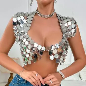 Сексуальные акриловые полые металлические пайетки для вечеринок, Хэллоуин аксессуары для секса одежда one size fits all серебряный