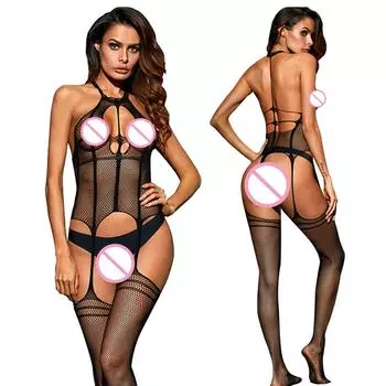 Сексуальные боди женские бодичулки женское нижнее белье наряды для леди эротическое нижнее белье ажурный костюм комплект черная ночная рубашка XXS