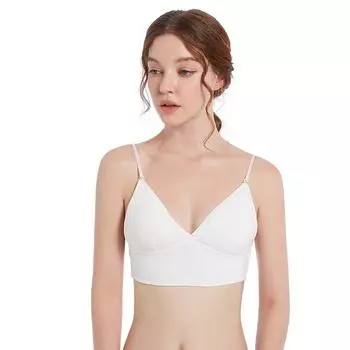 Сексуальные бюстгальтеры с низкой спинкой, удобное нижнее белье без косточек, нижнее белье из ледяного шелка, бюстгальтер пуш-ап, женский летний U-образный тонкий бюстгальтер без косточек, топ на бретелях S белый