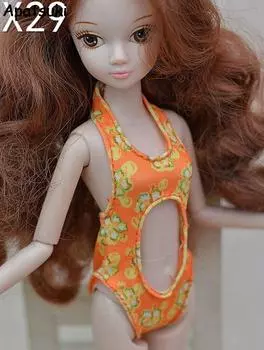 Сексуальные цельные купальники, пляжные бикини, купальные костюмы, одежда для кукольного домика Барби для 1/6 BJD, аксессуары для кукол оранжевый