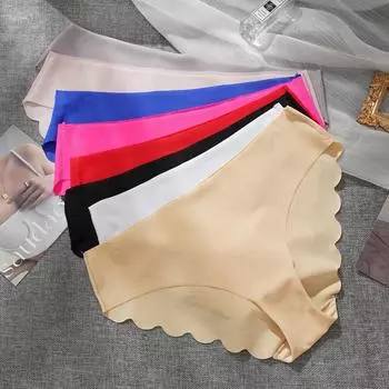 Сексуальные цельные женские трусики Ice Silk, не оставляющие следов, с низкой талией, женские трусики больших размеров S белый