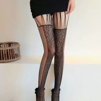 Сексуальные чулки цельные открытые подтяжки для промежности цельные сексуальные бесплатные подтяжки чулки сетчатые носки Hardcover (80-70 kg)