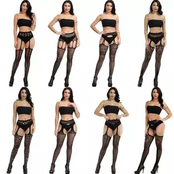 Сексуальные чулки, кружевные мягкие чулки до бедра + пояс для чулок, нижнее белье, женские колготки, колготки One Size