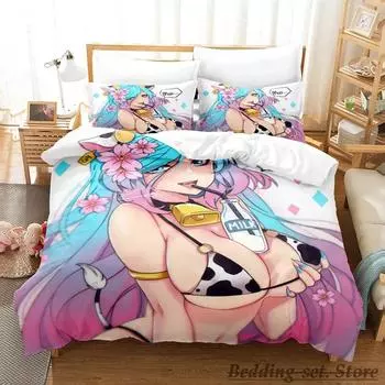 Сексуальные девушки Silvervale VTuber комплект постельного белья Single Twin Full Queen King Size комплект постельного белья для взрослых и детей, пододеяльники, наборы аниме 70x133cm 2pcs