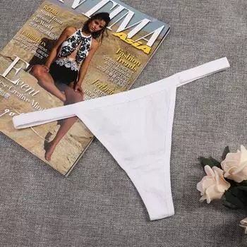 Сексуальные хлопковые трусики-стринги, размер: M-L, цвета в ассортименте M белый