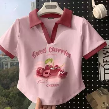 Сексуальные и женские рубашки поло с цветными блоками демонстрируют лето! XL чёрный