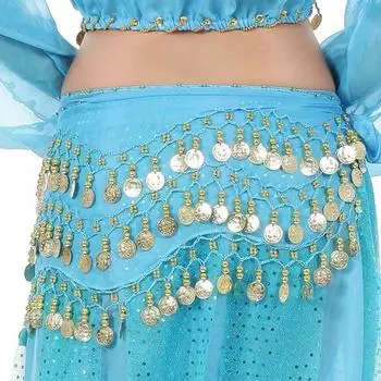 Сексуальные костюмы для шоу с пайетками, хип-шарф, поясная цепочка, пояс для танца живота, юбка танцовщицы озеро синий