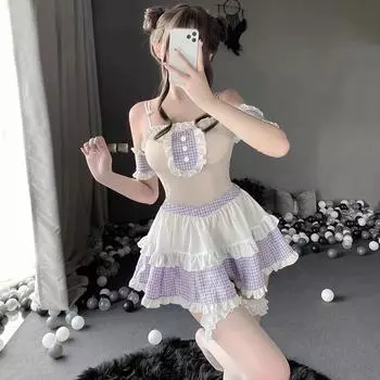 Сексуальные костюмы школьницы для косплея, униформа, милая юбка-бар, студенческое прозрачное нижнее белье, комплект для ролевых игр One Size