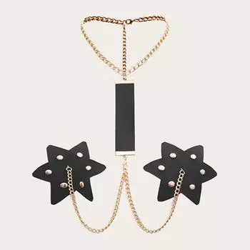 Сексуальные кожаные чехлы на соски для женщин, многоразовые силиконовые накладки на соски, цепочки для бюстгальтеров, эротические аксессуары для ночного клуба