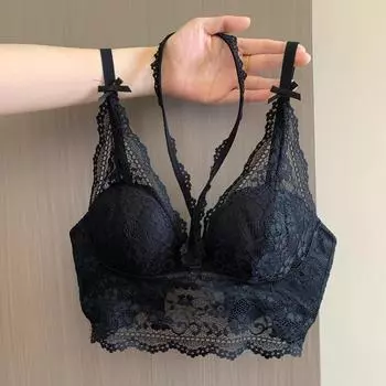Сексуальные кружевные бюстгальтеры для женщин, модные жилеты, однотонное нижнее белье для девочек, повседневные бюстгальтеры с открытой спиной 32/70AB