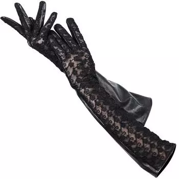 Сексуальные кружевные длинные женские кожаные перчатки из овчины, банкетные длинные перчатки, модные аксессуары 2017 6.5 бежевый