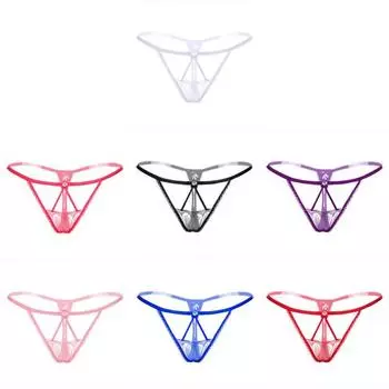 Сексуальные кружевные стринги с открытыми эластичными стрингами, нижнее белье, женские трусы