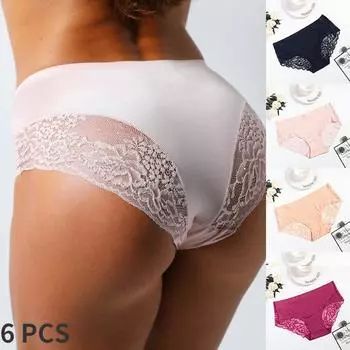 Сексуальные кружевные трусики, бесшовное женское нижнее белье, нейлоновые шелковые трусы для женщин, хлопковое прозрачное нижнее белье XXL