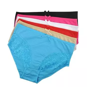 Сексуальные кружевные трусики больших размеров для женщин, женское хлопковое нижнее белье, трусы для мам, трусики для женщин, 6 шт. XXL