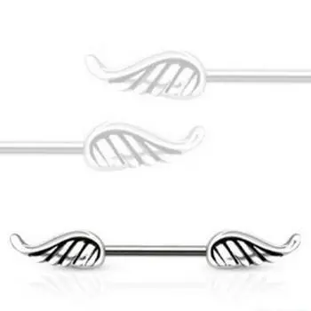 Сексуальные крылья ангела перо тело соска штанга пирсинг кольцо 14G ювелирные изделия