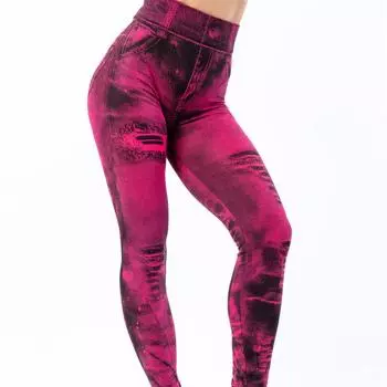 Сексуальные леггинсы с имитацией джинсов, брюки с высокой талией, тонкие спортивные леггинсы с эффектом пуш-ап для фитнеса для женщин S зелёный