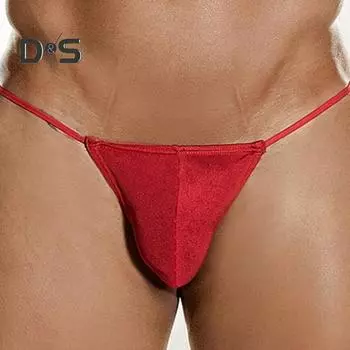 Сексуальные мужские стринги с низкой посадкой, U-образные, с Т-образным вырезом, дышащее нижнее белье, свободное движение, однотонные трусы, повседневная одежда