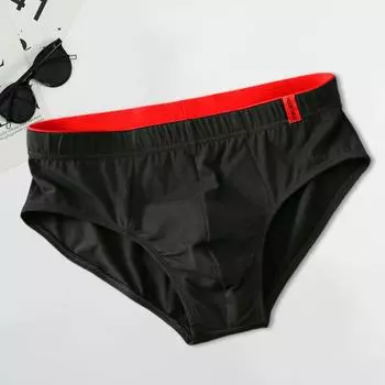 Сексуальные мужские трусы 3D U-образная сумка Супер космические функциональные трусики-ширинки Широкий эластичный пояс Лоскутное цветное нижнее белье с буквенным принтом с низкой посадкой M жёлтый