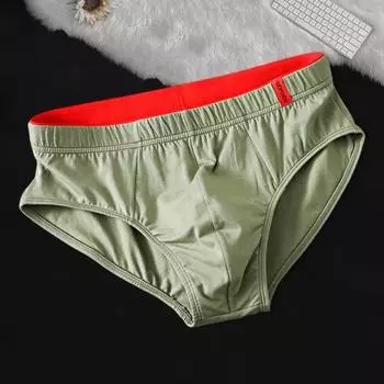 Сексуальные мужские трусы 3D U-образная сумка Супер космические функциональные трусики-ширинки Широкий эластичный пояс Лоскутное цветное нижнее белье с буквенным принтом с низкой посадкой L зелёный
