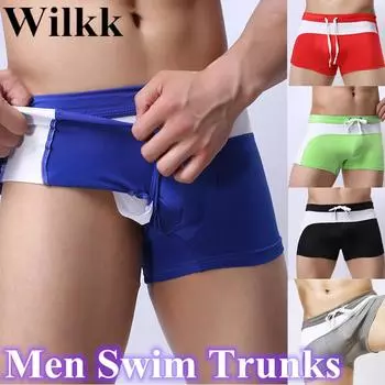 Сексуальные мужские трусы-боксеры Wilkk, шорты для плавания, плавки, BU/L