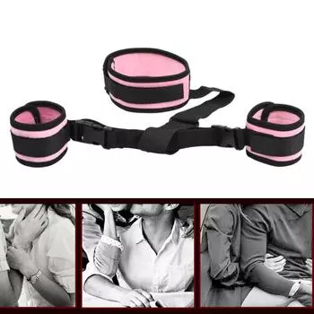 Сексуальные наручники для секса для игр Красная мягкая повязка на глаза БДСМ ошейник для женщин Новичок От шеи до запястья Бондаж Снаряжение и аксессуары K 4