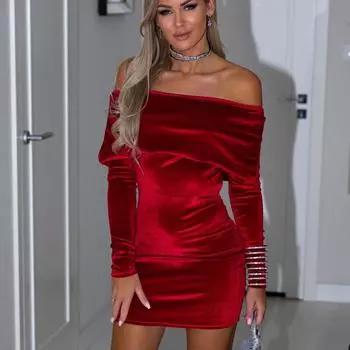 Сексуальные облегающие платья с запахом на бедрах, модное однотонное мини-платье с открытыми плечами, женская одежда S чёрный